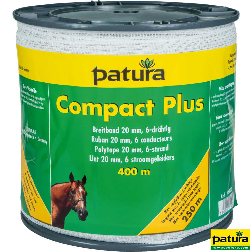 Compact Plus Breitband 20mm, 400 m Rolle 6 Niro 0,20 mm, weiss